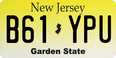 NJ license plate B61YPU