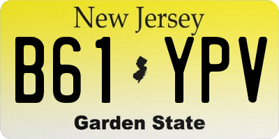 NJ license plate B61YPV