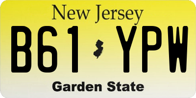 NJ license plate B61YPW