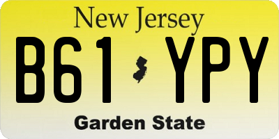 NJ license plate B61YPY