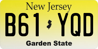NJ license plate B61YQD