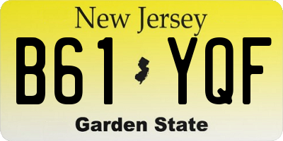 NJ license plate B61YQF