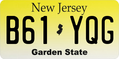 NJ license plate B61YQG