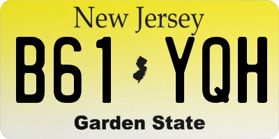 NJ license plate B61YQH