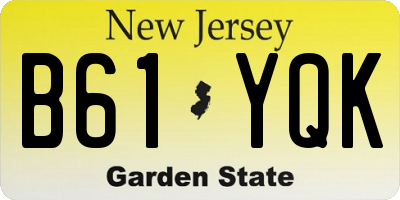 NJ license plate B61YQK