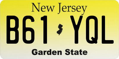 NJ license plate B61YQL
