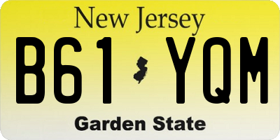 NJ license plate B61YQM