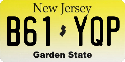 NJ license plate B61YQP