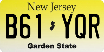 NJ license plate B61YQR