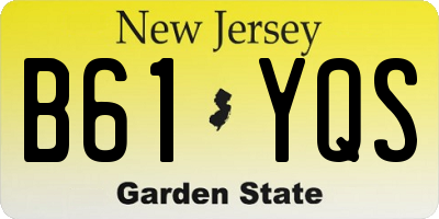 NJ license plate B61YQS