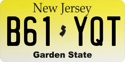 NJ license plate B61YQT