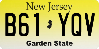 NJ license plate B61YQV