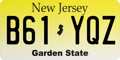 NJ license plate B61YQZ