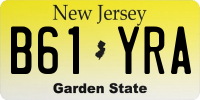 NJ license plate B61YRA