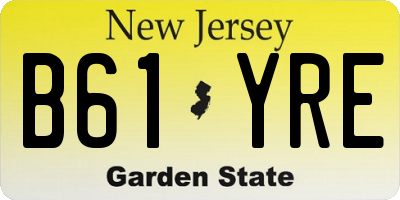 NJ license plate B61YRE