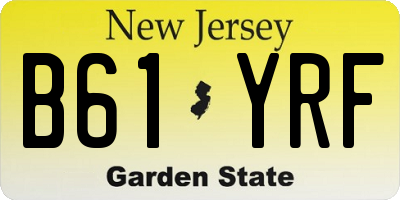 NJ license plate B61YRF