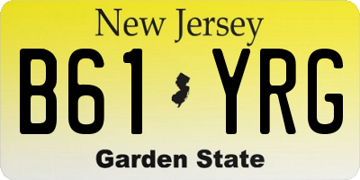 NJ license plate B61YRG