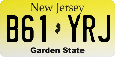 NJ license plate B61YRJ