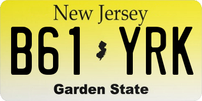 NJ license plate B61YRK