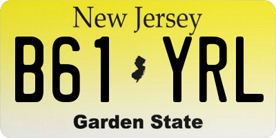 NJ license plate B61YRL
