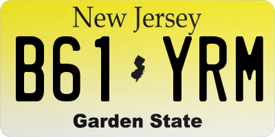 NJ license plate B61YRM