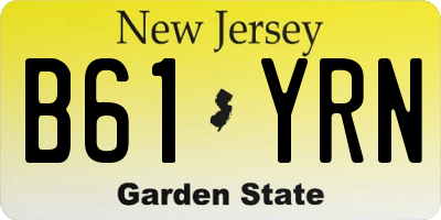 NJ license plate B61YRN