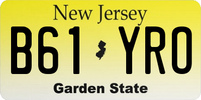 NJ license plate B61YRO