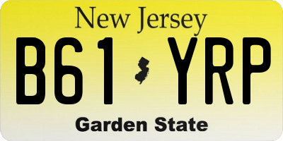NJ license plate B61YRP