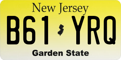 NJ license plate B61YRQ