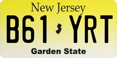 NJ license plate B61YRT