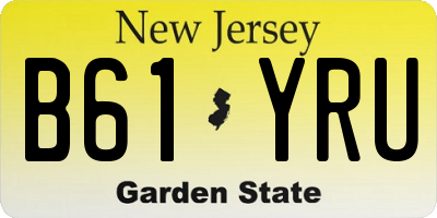NJ license plate B61YRU