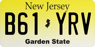 NJ license plate B61YRV