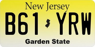 NJ license plate B61YRW
