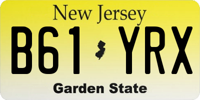 NJ license plate B61YRX