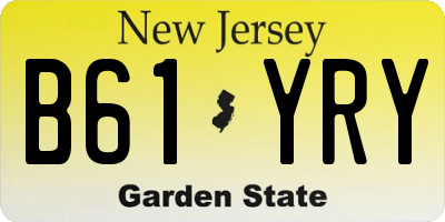 NJ license plate B61YRY