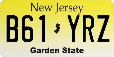 NJ license plate B61YRZ
