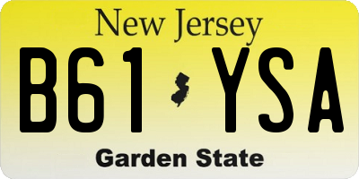 NJ license plate B61YSA