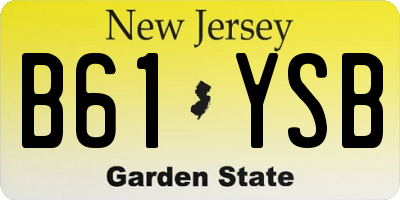 NJ license plate B61YSB