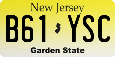 NJ license plate B61YSC