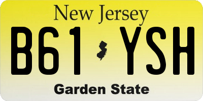 NJ license plate B61YSH