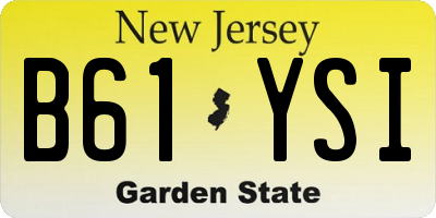 NJ license plate B61YSI