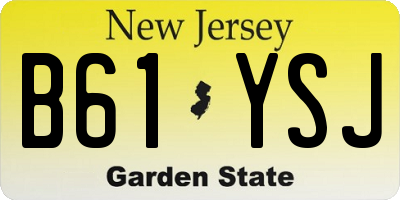 NJ license plate B61YSJ