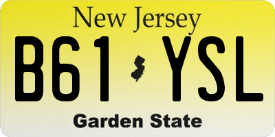 NJ license plate B61YSL