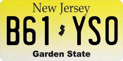 NJ license plate B61YSO