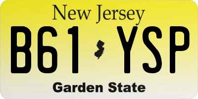 NJ license plate B61YSP