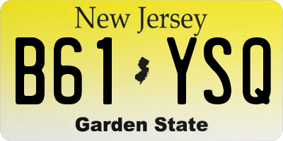 NJ license plate B61YSQ