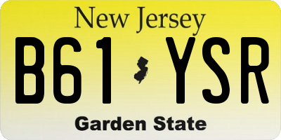 NJ license plate B61YSR