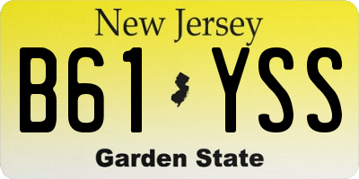 NJ license plate B61YSS