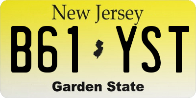 NJ license plate B61YST
