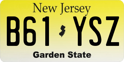 NJ license plate B61YSZ